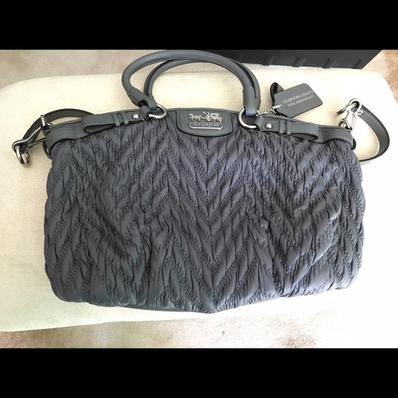 Coach Handbags - COACH MADISON QUILTED CHEVRON NYLON SOPHIA SATCHEL