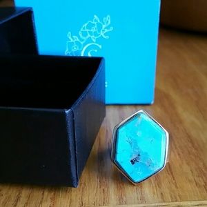 SALLY C Turquoise & Bronze Ring size 6