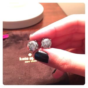 Kate Spade silver glitter earrings