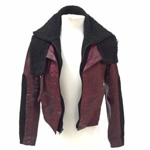 Princess Vera Wang burgundy aviator jacket