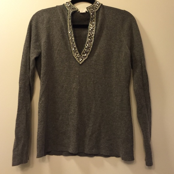 J. Crew beaded tunic sweater
