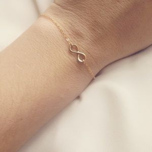14k gold infinity charm bracelet