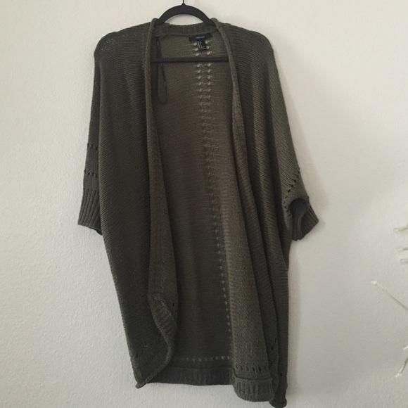 Forever 21 Other - Knitted olive green cardigan kimono