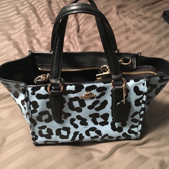 Blue Ocelot Crossbody Coach Purse