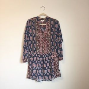 Mixed Pattern Shirt Dress