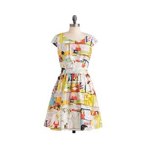 Modcloth Sew It Would Seamstress Dress NEW L large
