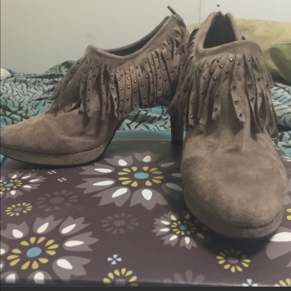 Brown Fringe Boots