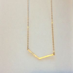 14k gold chevron necklace