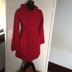 100% wool coat. Cherry  red Cynthia Rowley, size S