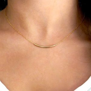 14k gold bar necklace