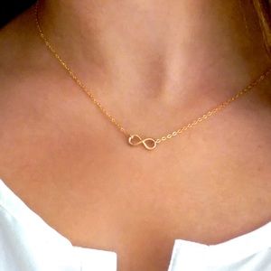 14k gold infinity charm necklace