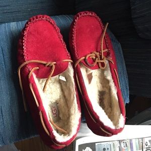 Red ugg slippers