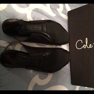 Cole Haan peep toe wedge