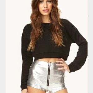 Forever 21 Short High-waist Silver Shorts