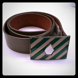 Grey Leather Volcom Belt