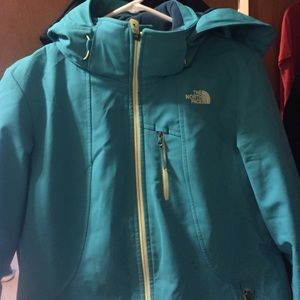 Teal northface ski jacket