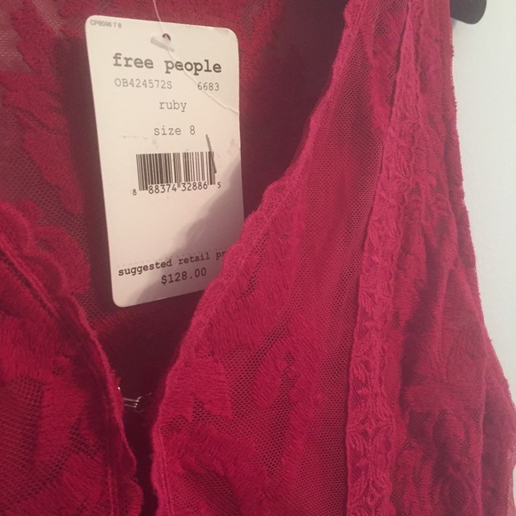 HOST PICK🎉NEW Free People NWT red lace dress - Picture 2 of 4