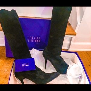 Stuart Weitzman 'Jefe' black suede boots