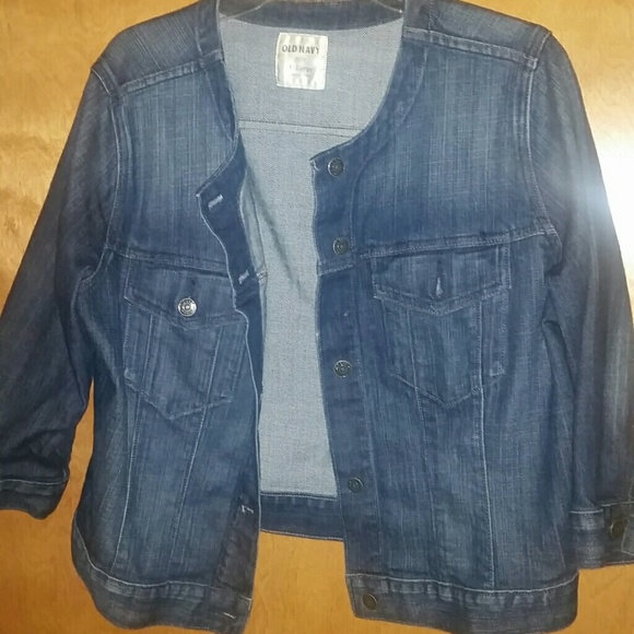 *Denim no collar jacket*