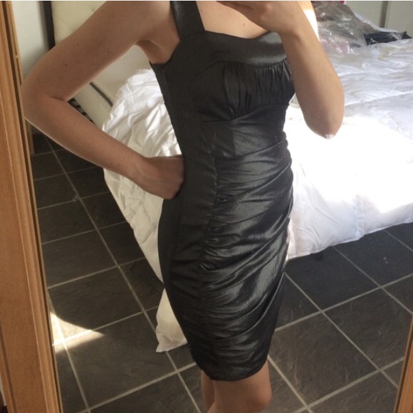 Jessica McClintock Silver Cocktail Dress