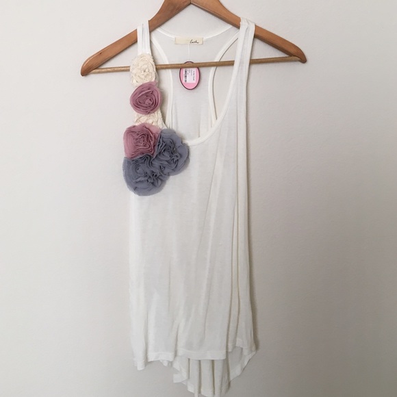 Lush Tops - Lush racer back cream shirt SM NWT