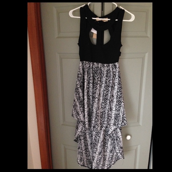 High low patterned dress