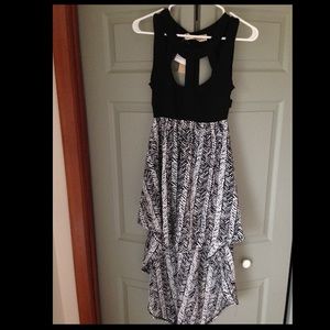 High low patterned dress