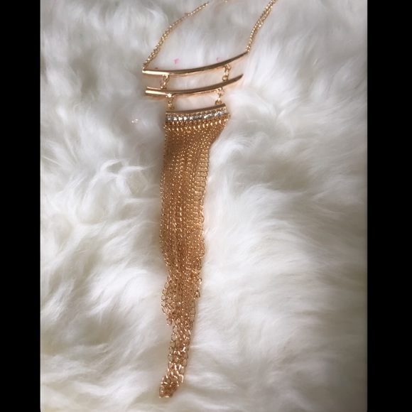 Long Triangle Tassel Necklace - Picture 2 of 6