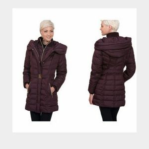 Kensie burgundy puffer coat