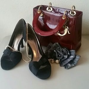 Bow Front Peep Toe Heels