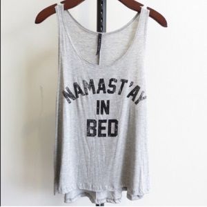 Namast'ay in Bed Funny New Gift Tank Yoga Top M