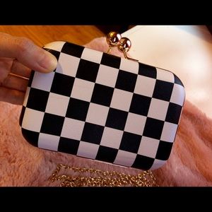 BRAND NEW Checkered clutch