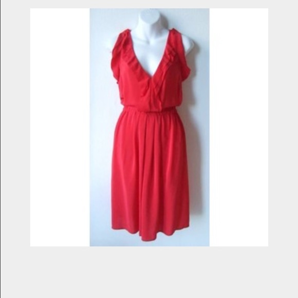 Ann Taylor Loft silk dress Red