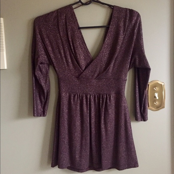 Brown with gold sparkly hints Express top