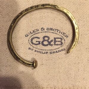 Skinny Railroad Spike Cuff Classic Brass