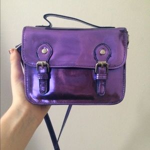 Holographic mini purse with long adjustable strap