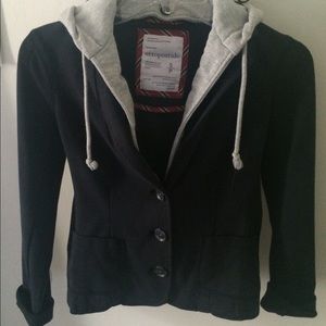 Blazer with removable hoodie
