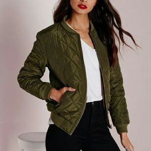 Misguided Quilted Padded Bomber