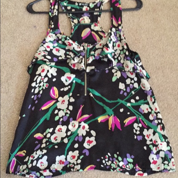 Floral print satin tank - Picture 1 of 1