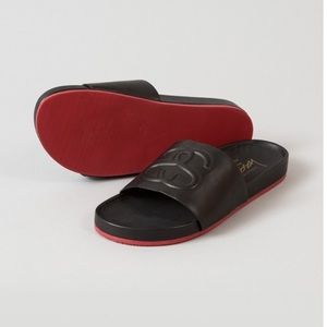 Stussy Women x Solestruck leather slide sandals