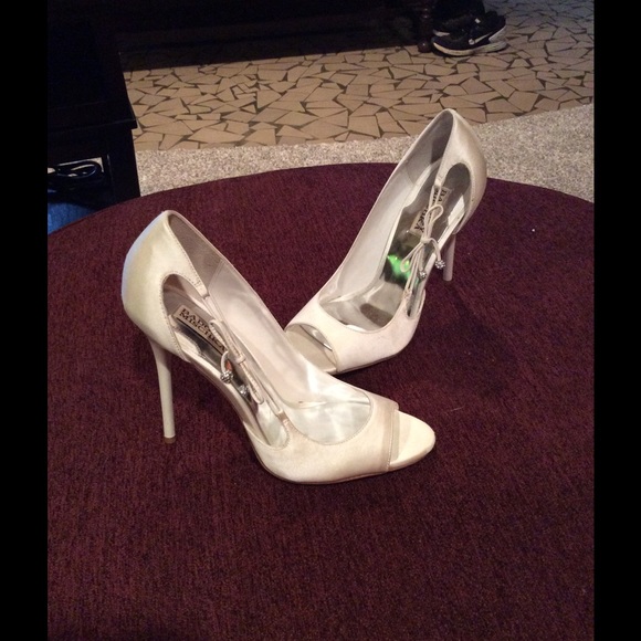 Badgley Mishka satin wedding shoes