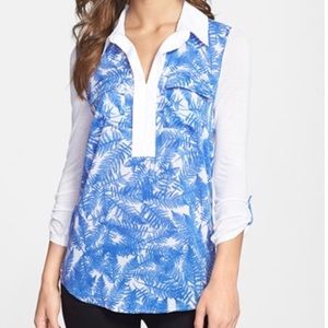 NWT Kensie Tunic Overlapped Ferns Top XS