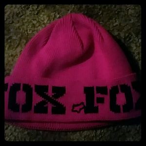 Pink fox beanie