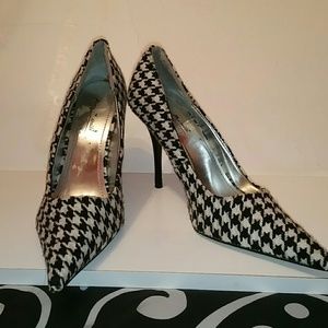 Black and White Houndstooth SHOES|HEELS