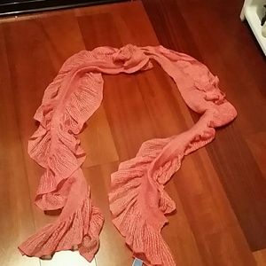 Orange ruffle scarf