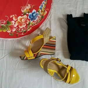 Yellow Patterned Wedges