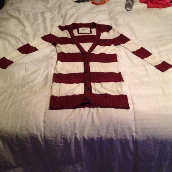 Striped Abercrombie & Fitch button up sweater