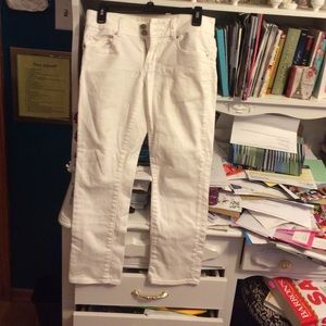 White Jean capris