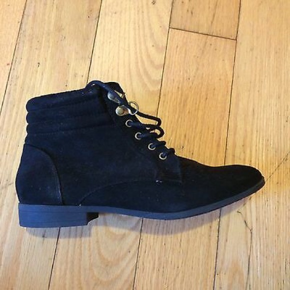 Black suede ankle boots