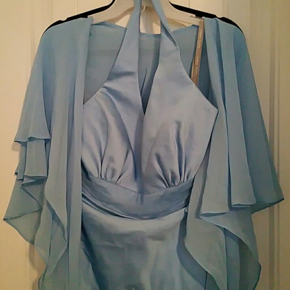 Alfred Angelo Light Blue Haltertop Mini with Wrap